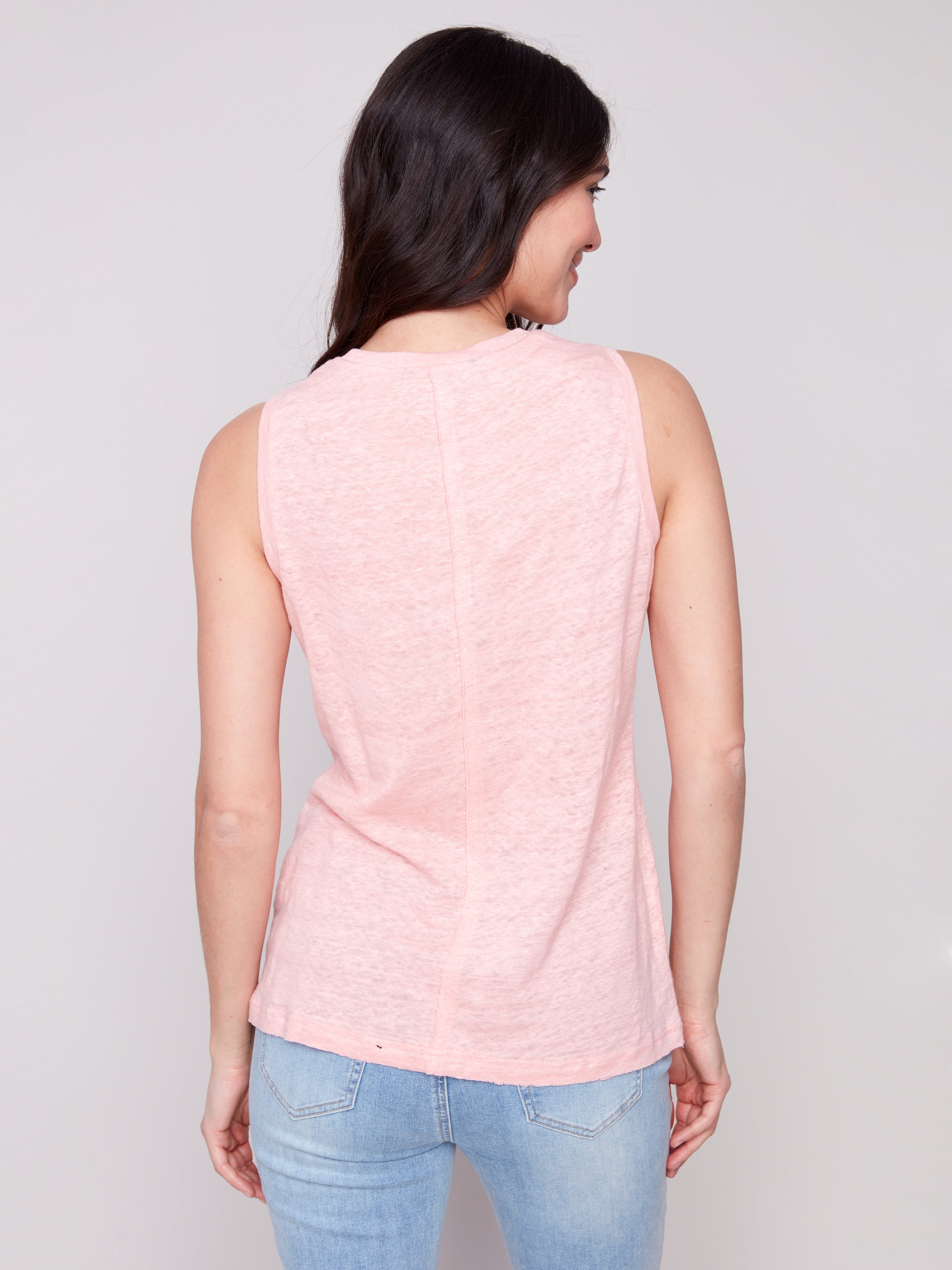 Cotton Slub Sleeveless Knit Top