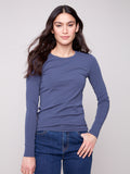 Long Sleeve Crew Neck Interlock Knit Top