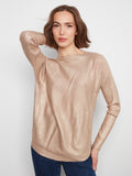 Foiled Knit Sweater with Back Lace-Up Detail