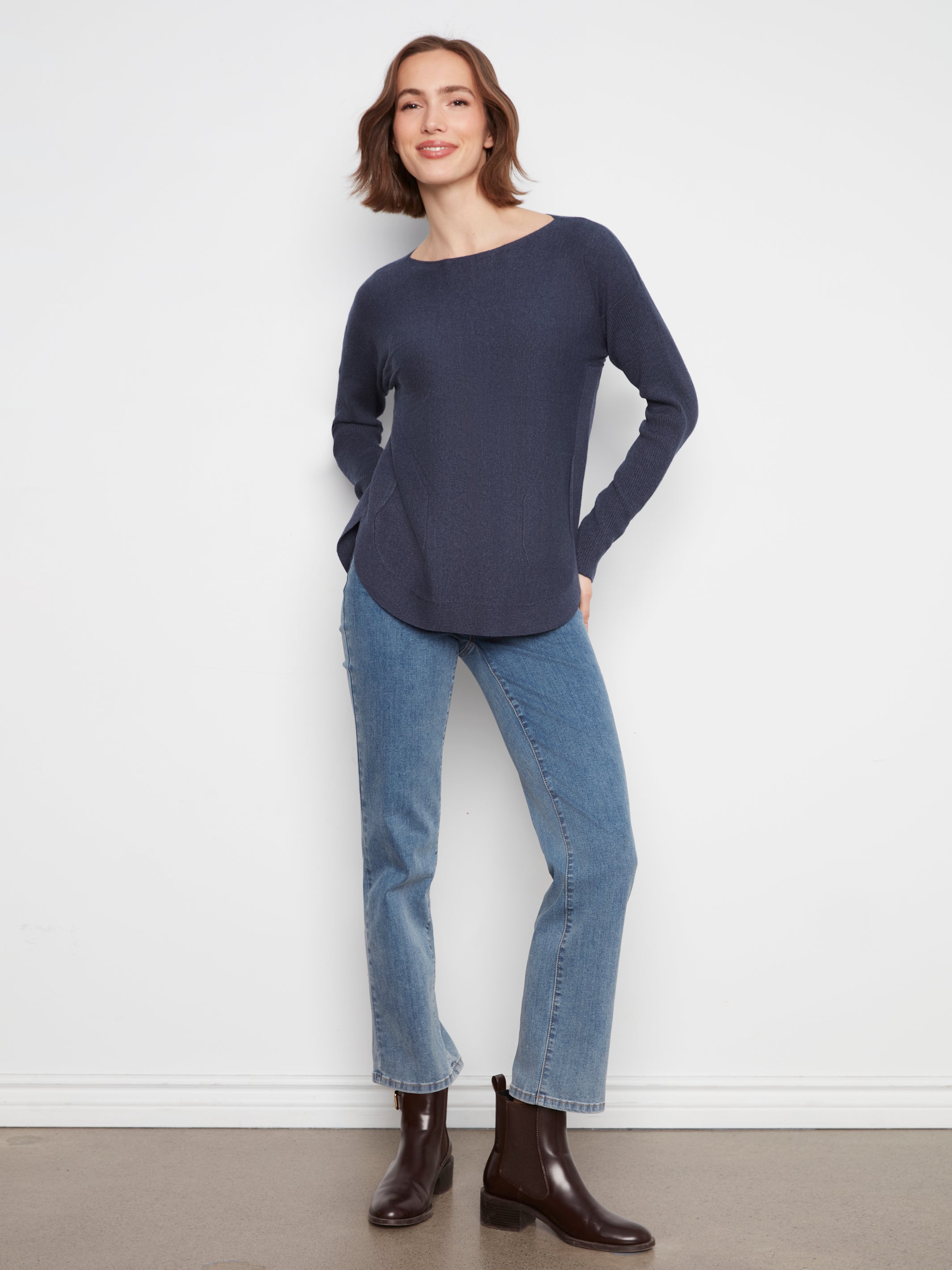 Knit Sweater with Back Lace-Up Detail