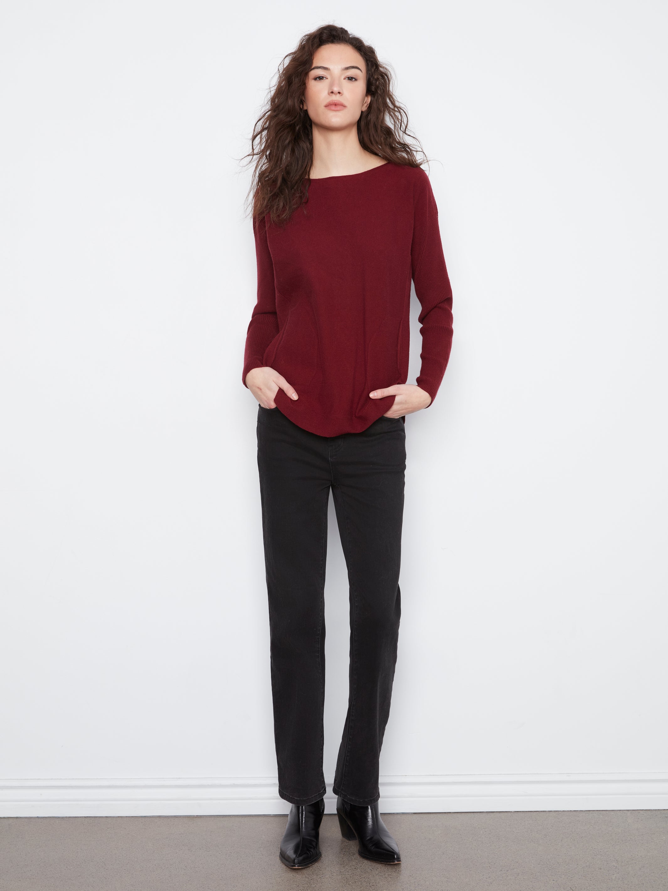 Knit Sweater with Back Lace-Up Detail