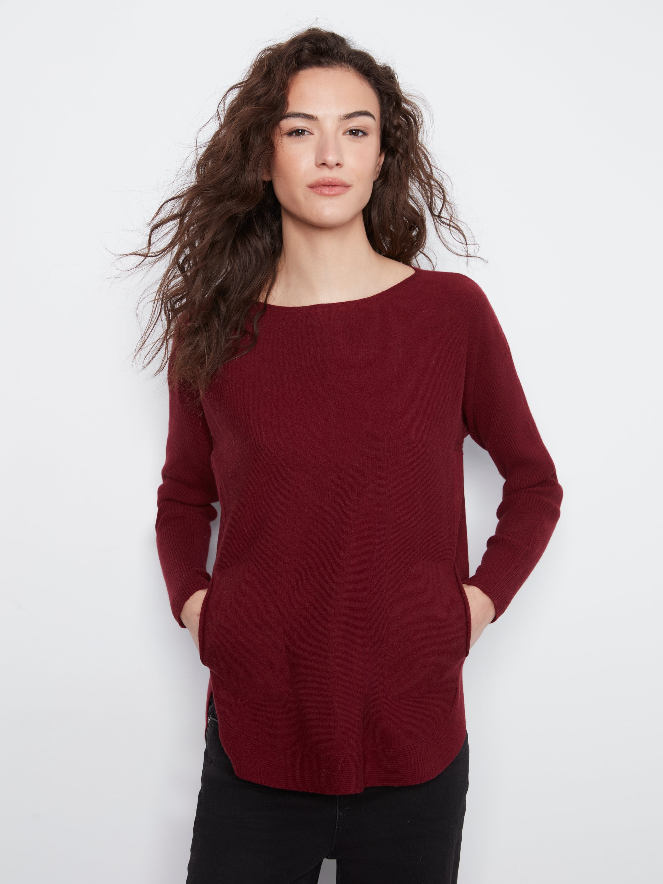 Knit Sweater with Back Lace-Up Detail