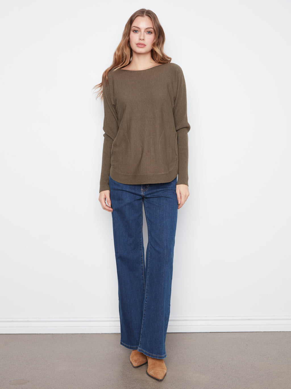 Knit Sweater with Back Lace-Up Detail