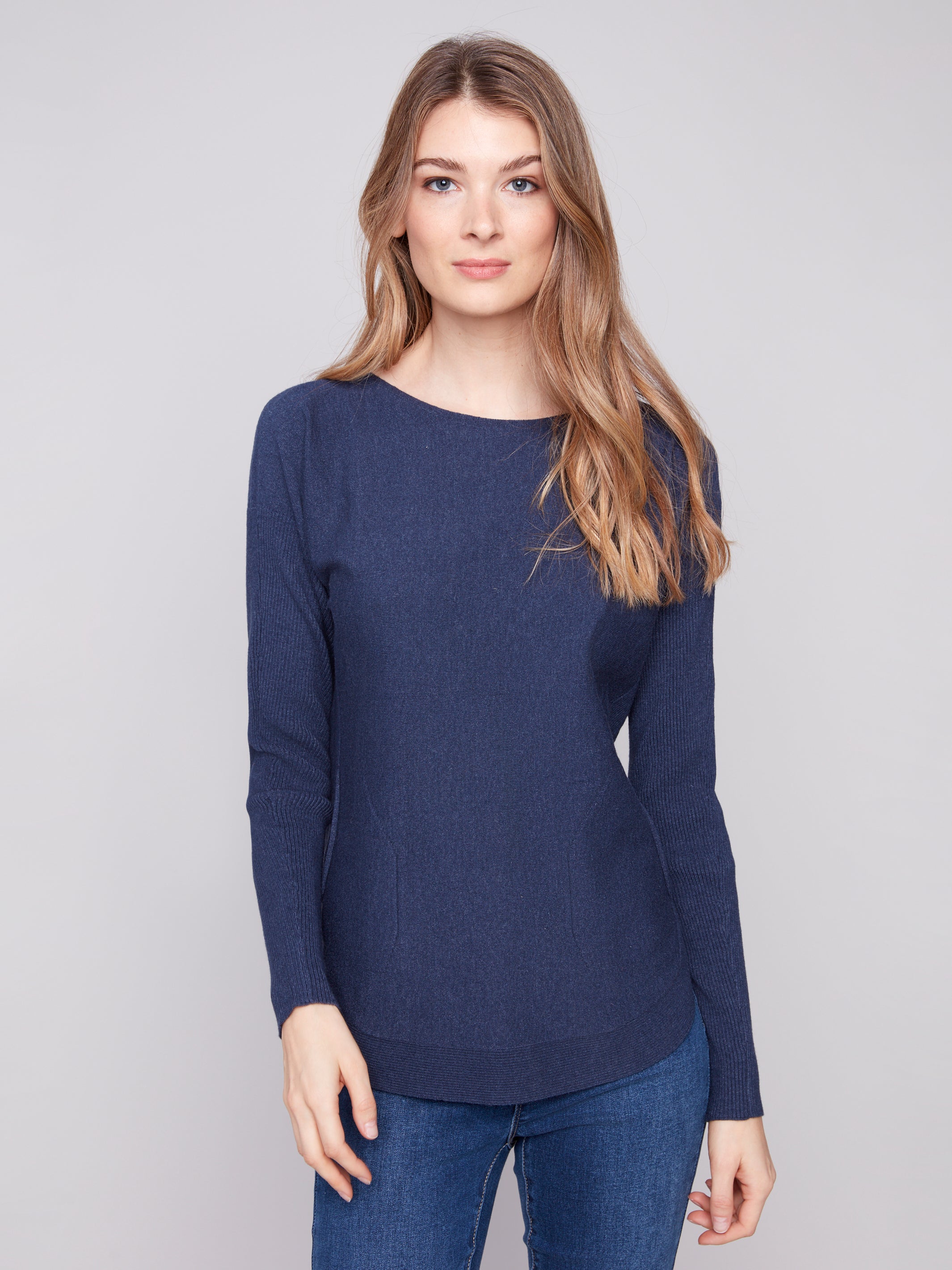 Knit Sweater With Back Lace-Up Detail