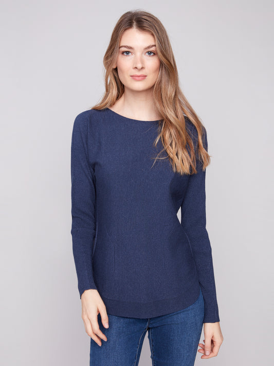 Knit Sweater With Back Lace-Up Detail