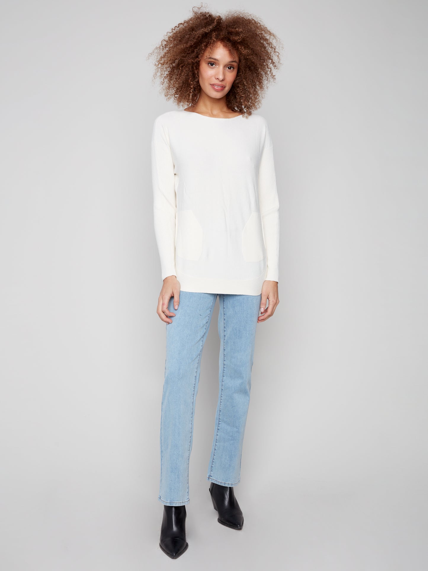 Knit Sweater With Back Lace-Up Detail