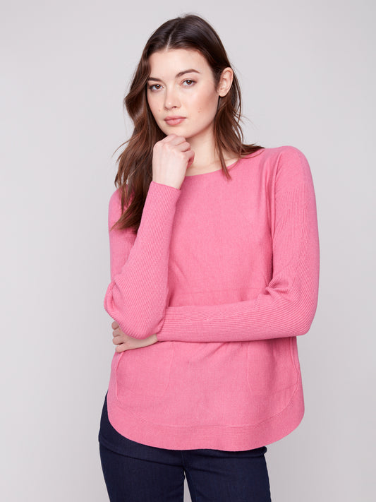 Knit Sweater With Back Lace-Up Detail