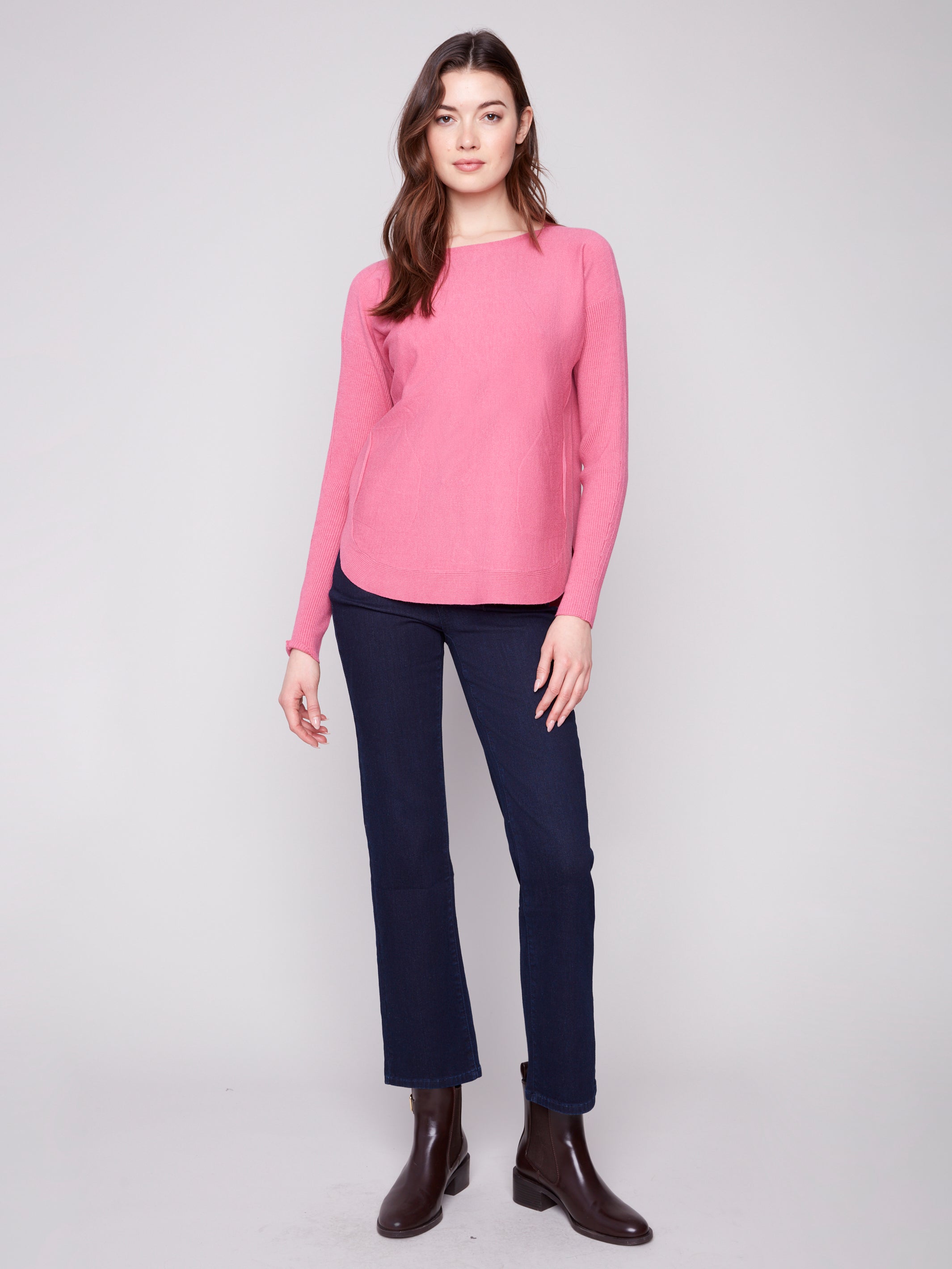 Knit Sweater With Back Lace-Up Detail