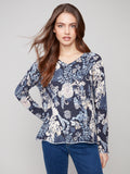 Printed V-Neck Sweater