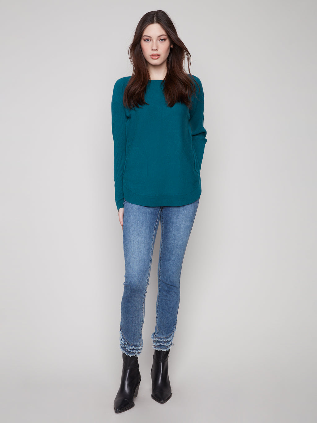 Knit Sweater With Lace-Up Cuffs