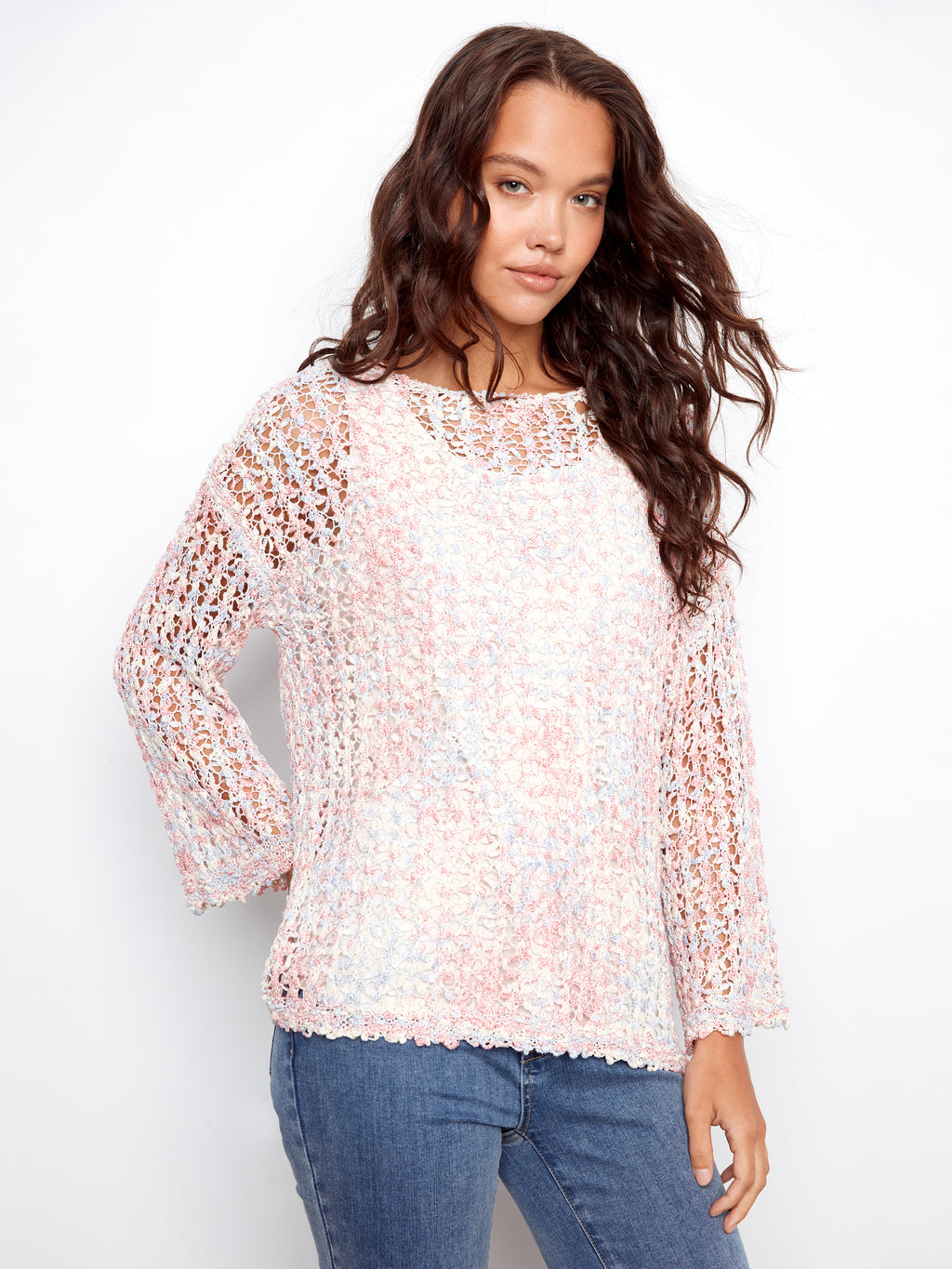 Space-Dye Fishnet Sweater