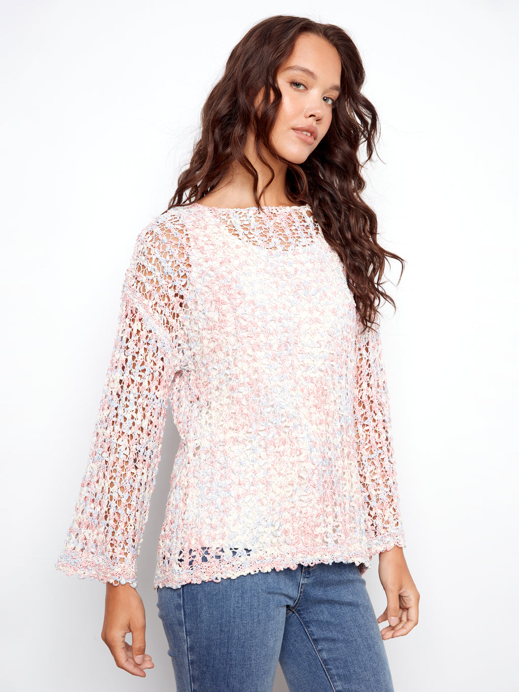 Space-Dye Fishnet Sweater