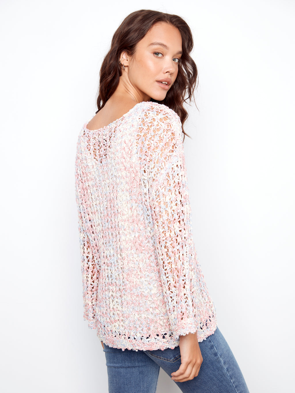 Space-Dye Fishnet Sweater