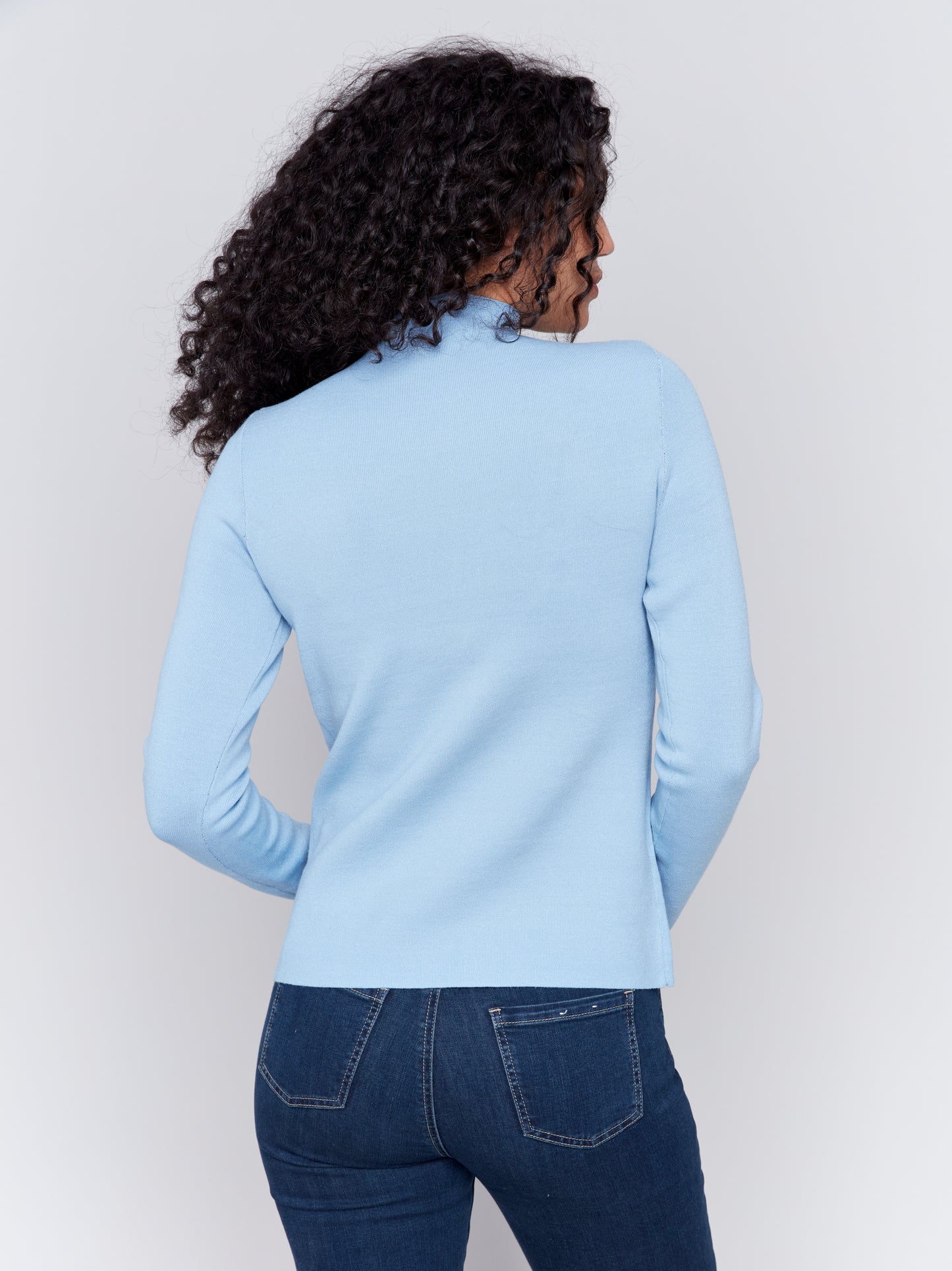 Reversible Jacquard Mock Neck Sweater
