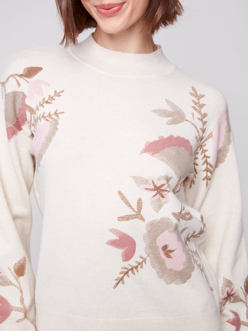 Printed Mock Neck Sweater