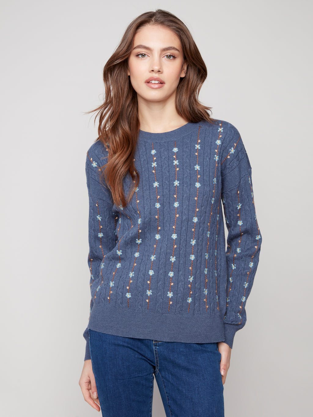 Floral Embroidery Knit Sweater