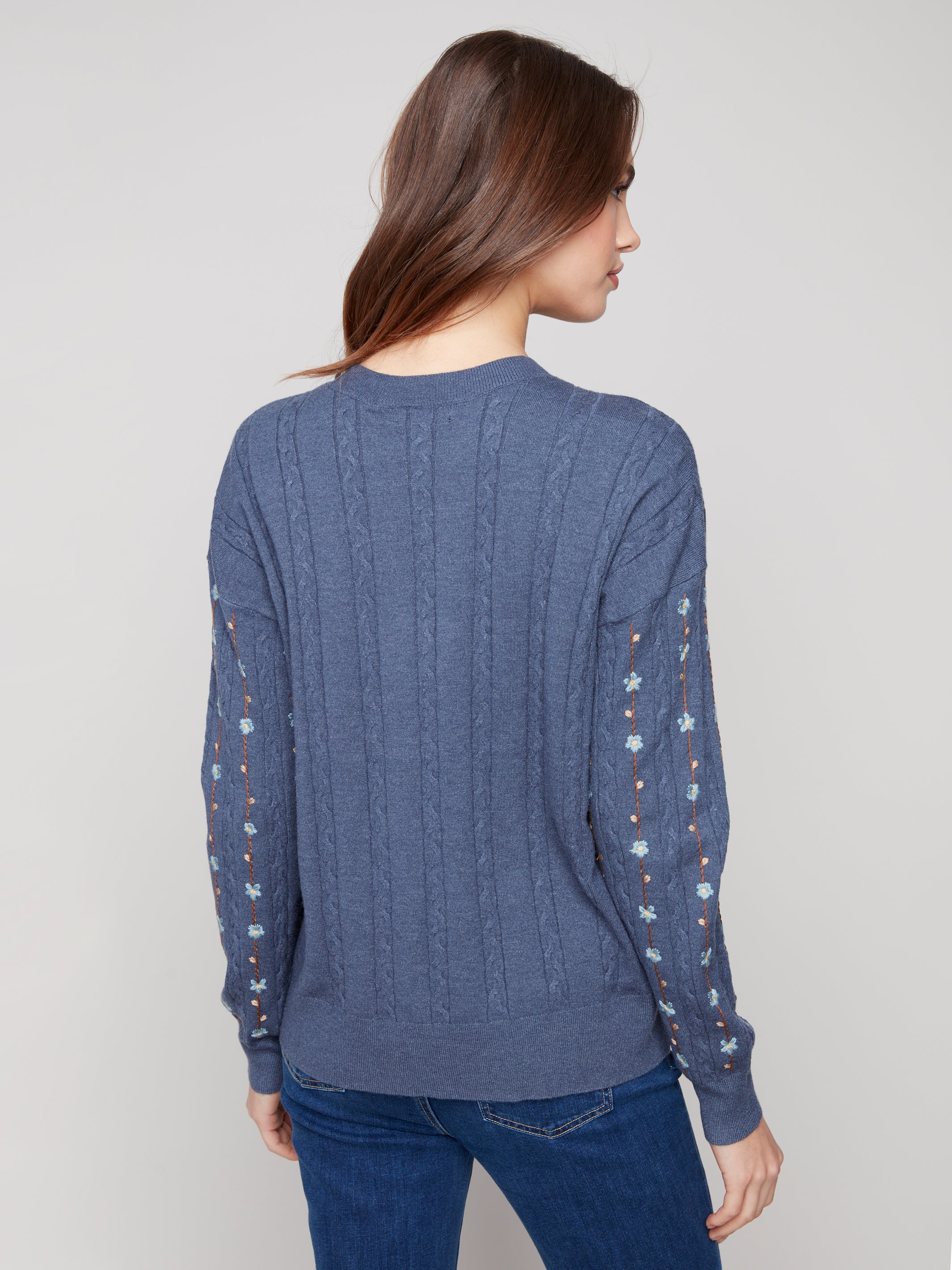 Floral Embroidery Knit Sweater