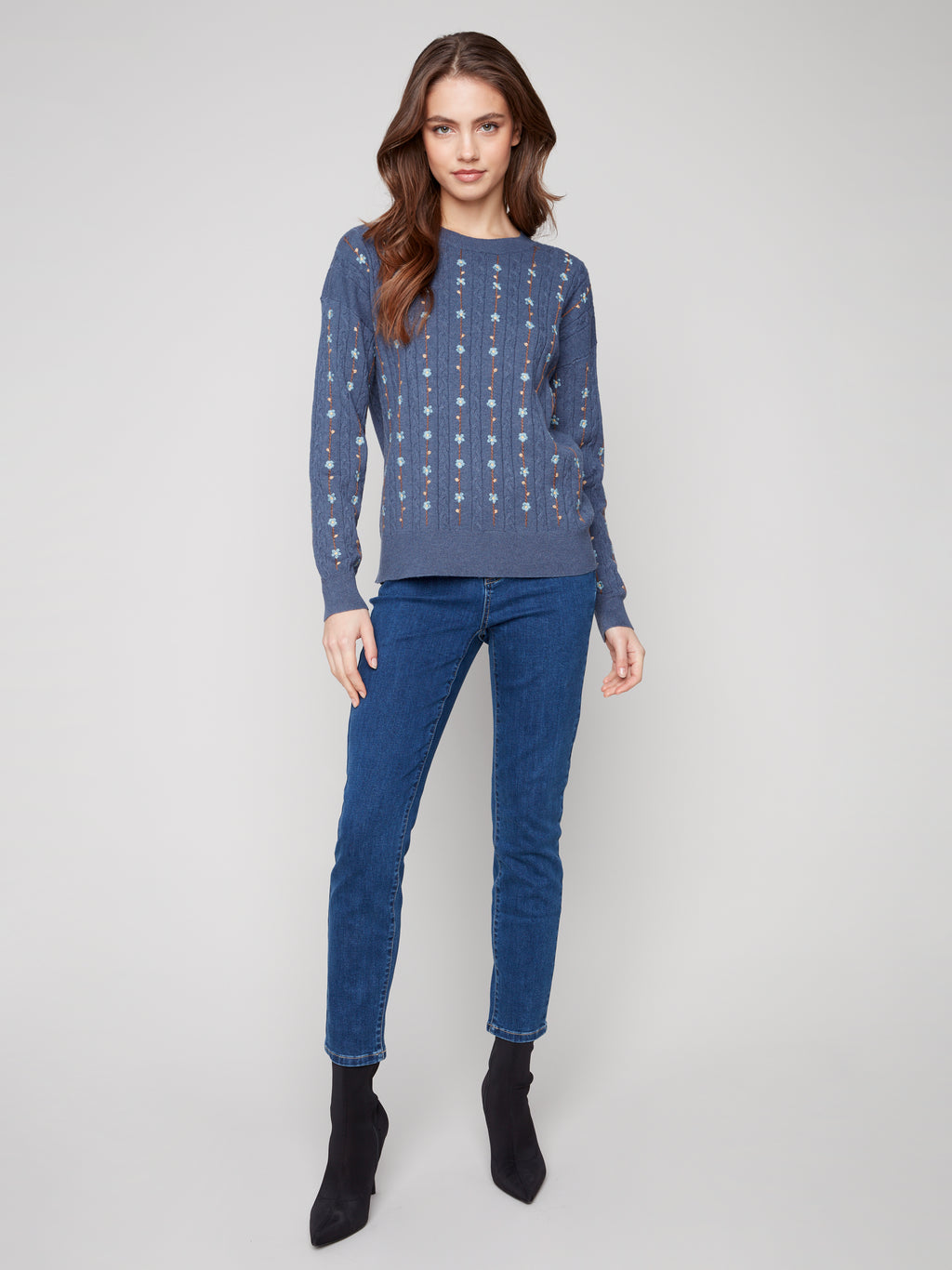 Floral Embroidery Knit Sweater