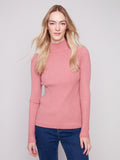 Ribbed Knit Mock Neck Sweater