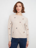 Embroidered Raglan Sleeve Crewneck Sweater