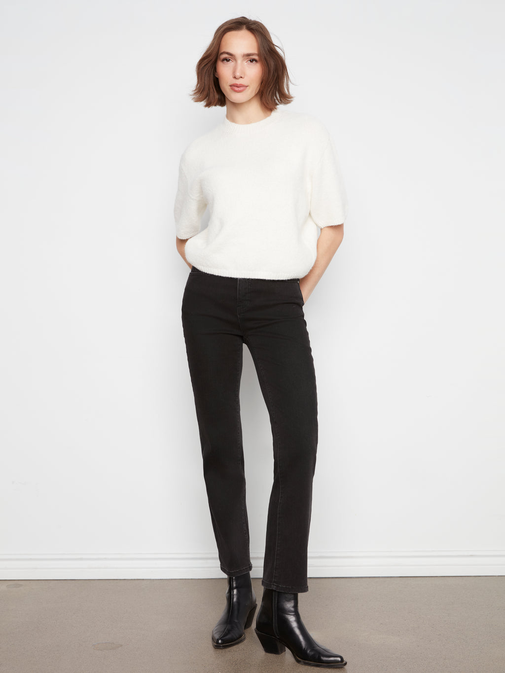 Elbow Sleeve Balloon Shape Sweater