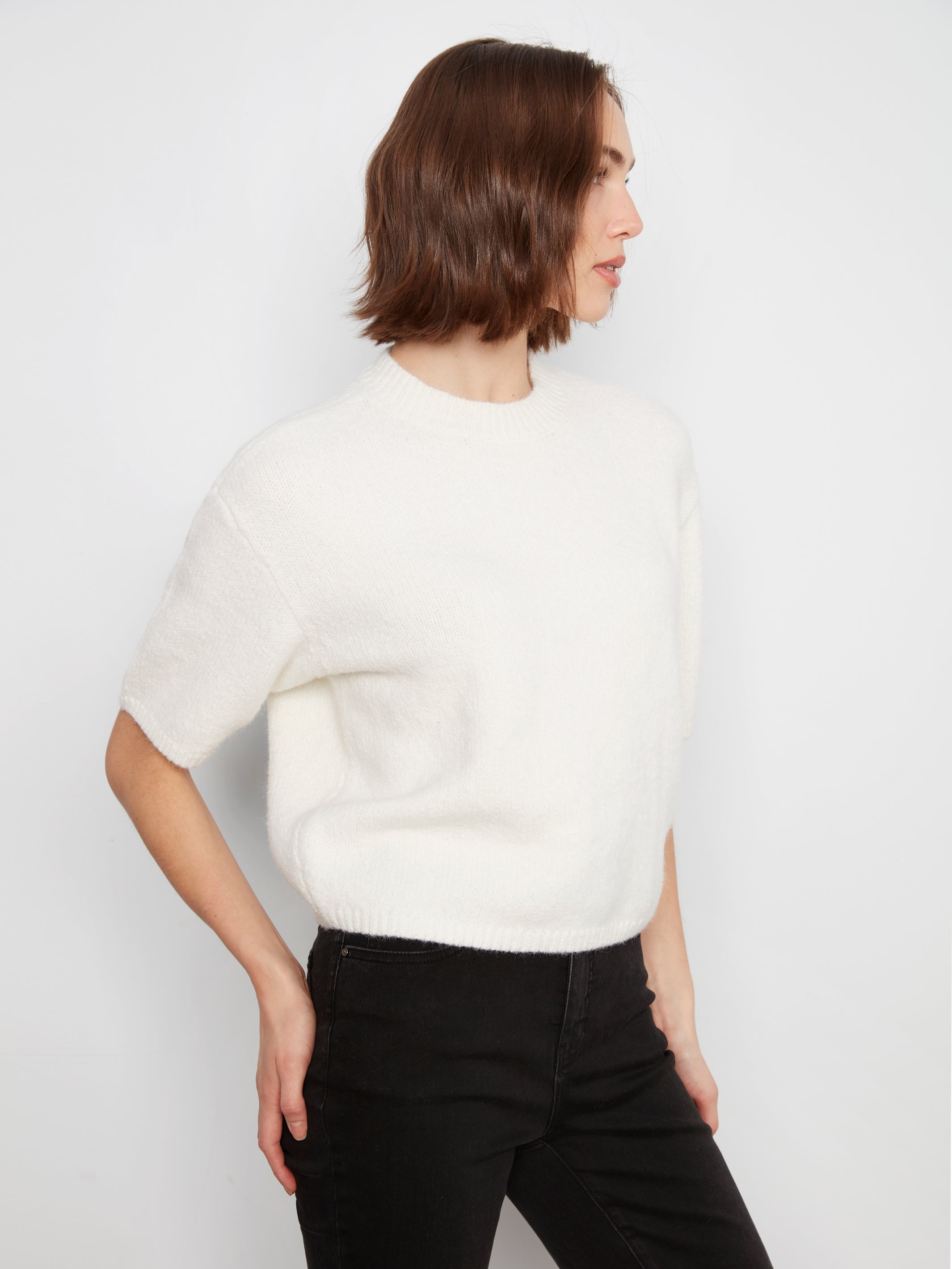 Elbow Sleeve Balloon Shape Sweater
