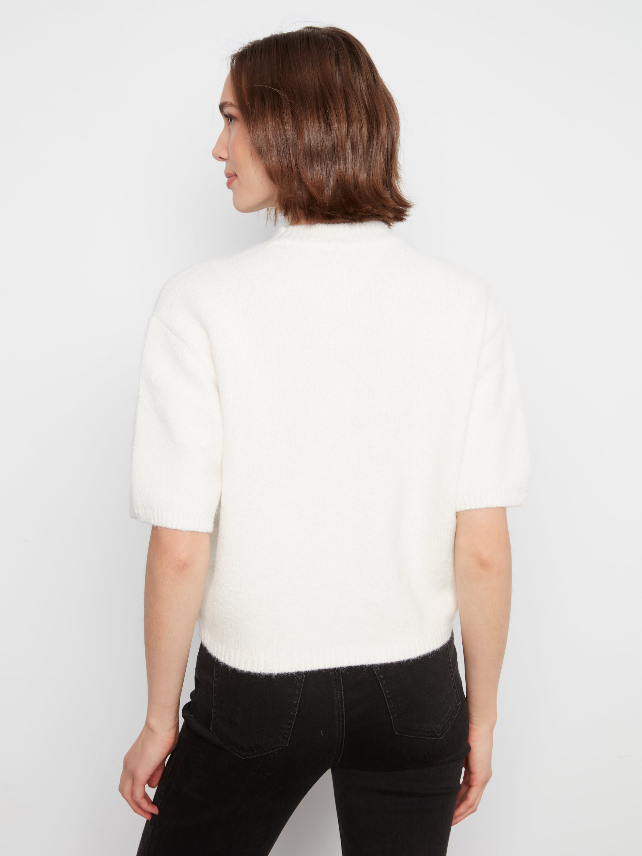 Elbow Sleeve Balloon Shape Sweater