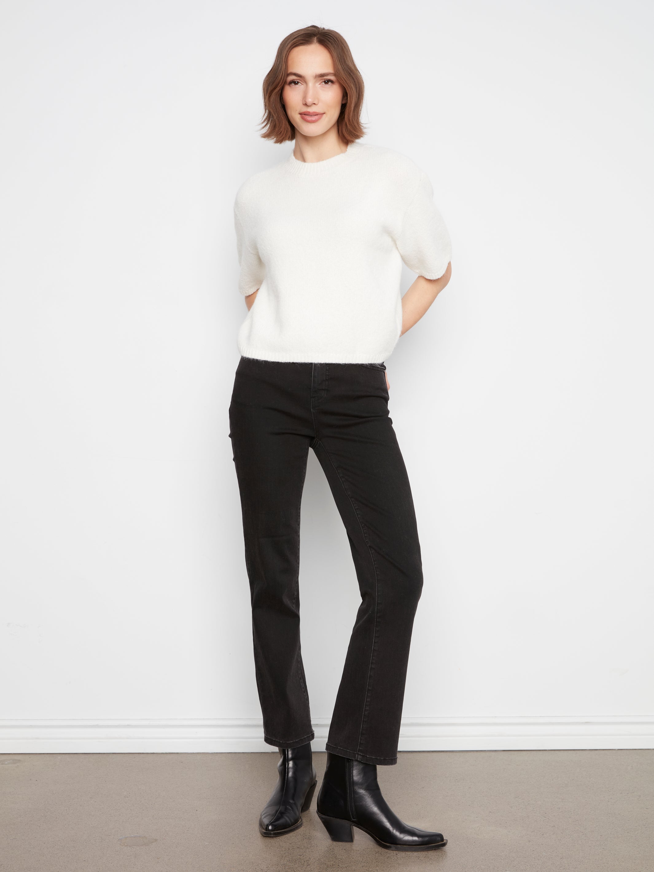 Elbow Sleeve Balloon Shape Sweater