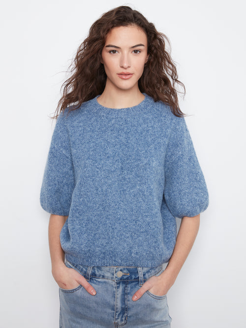 Elbow Sleeve Balloon Shape Sweater