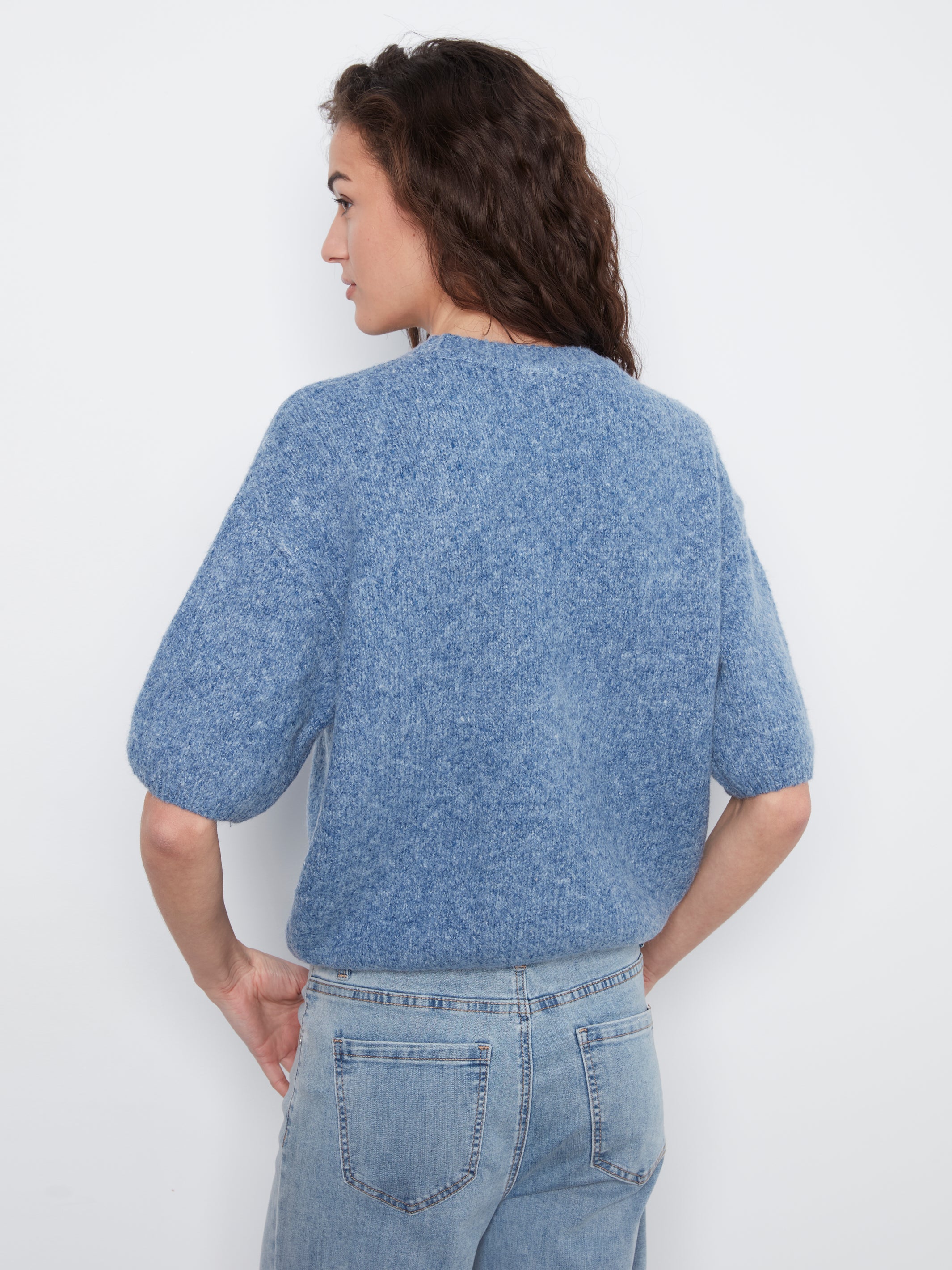 Elbow Sleeve Balloon Shape Sweater
