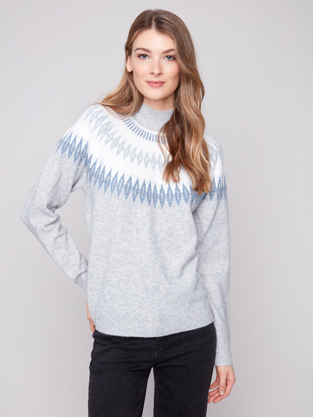 Après-Ski Jacquard Mock Neck Sweater