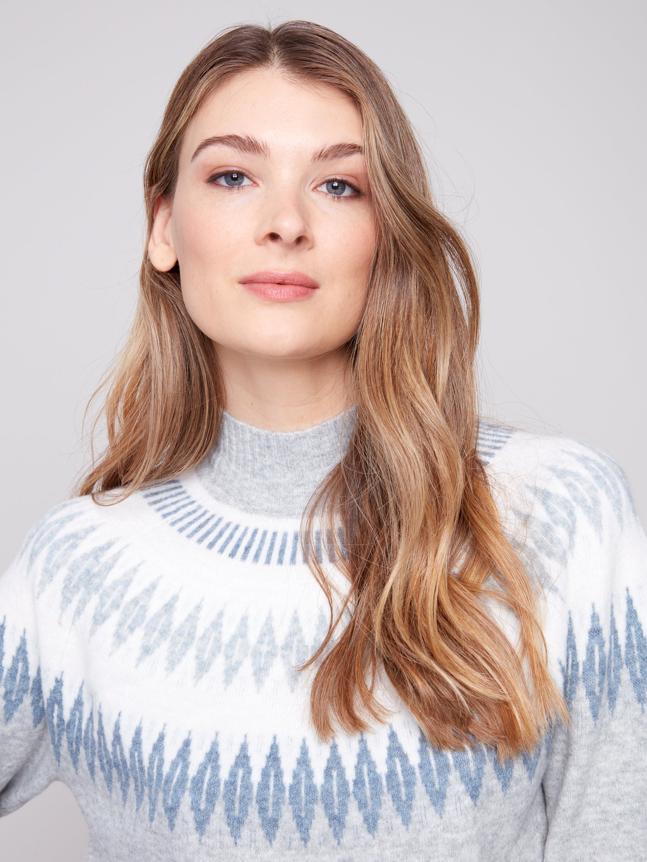 Après-Ski Jacquard Mock Neck Sweater