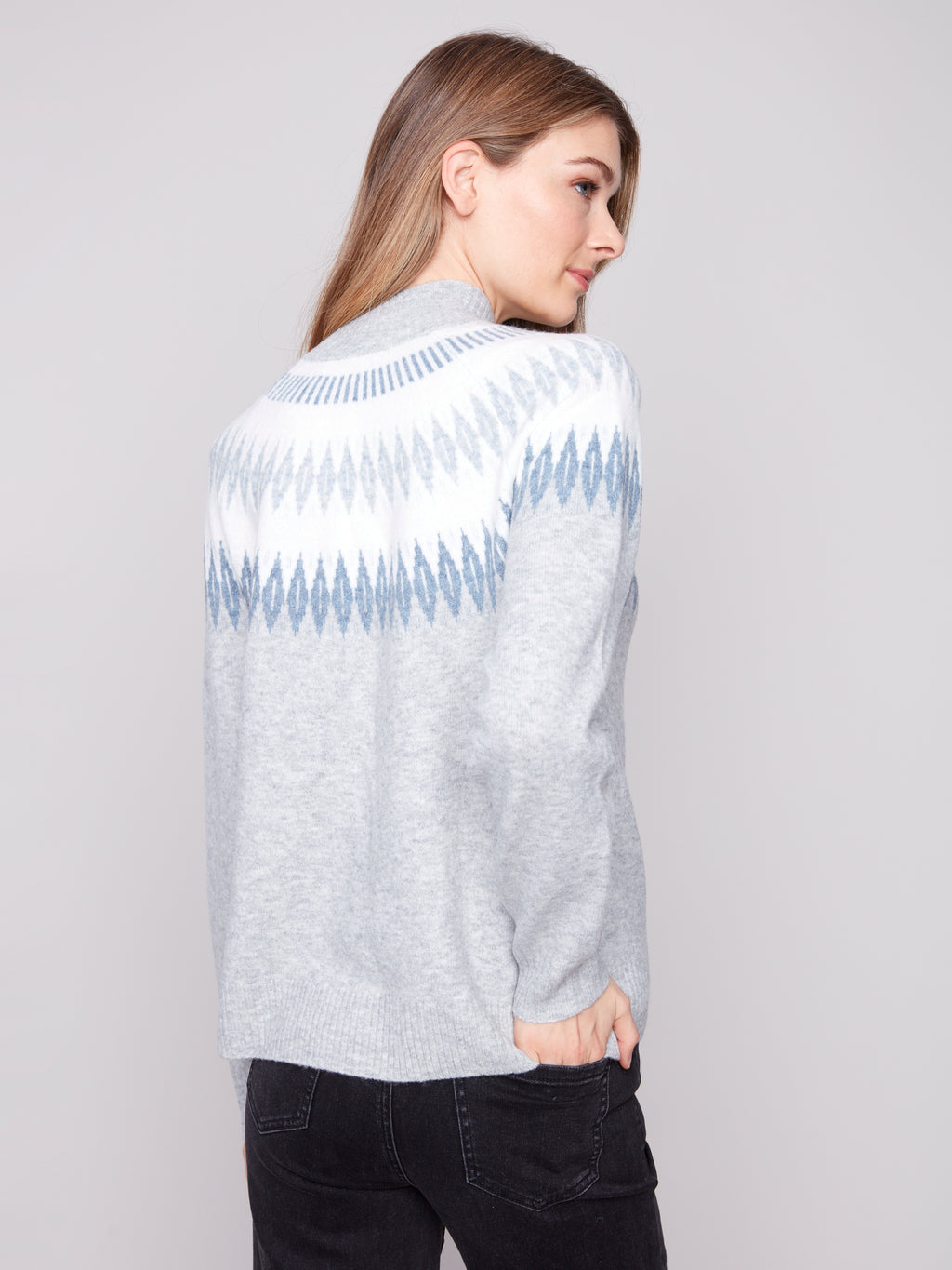 Après-Ski Jacquard Mock Neck Sweater