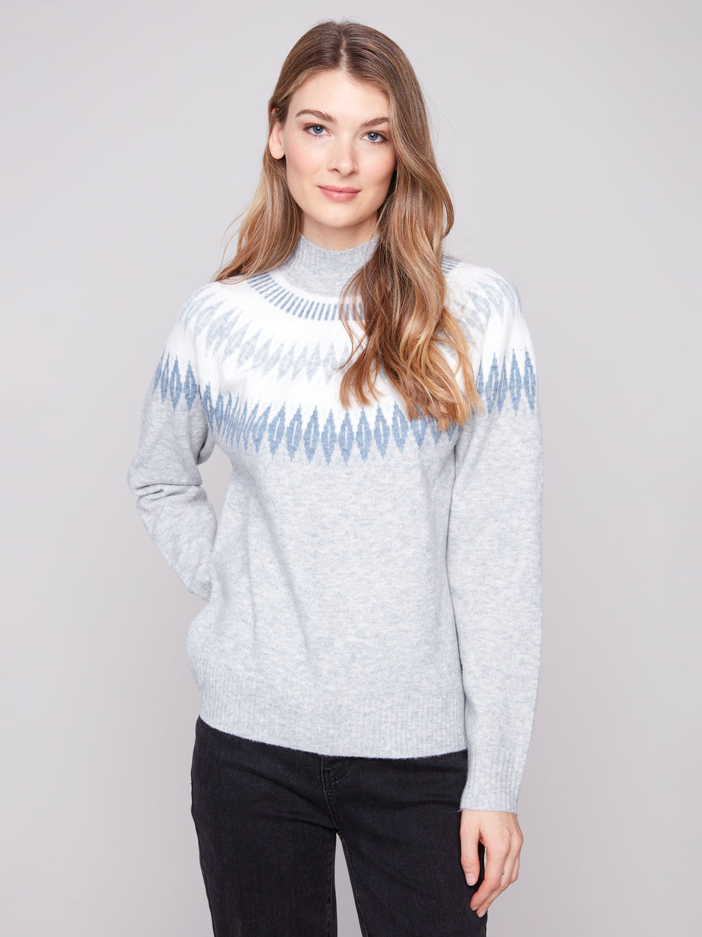 Après-Ski Jacquard Mock Neck Sweater