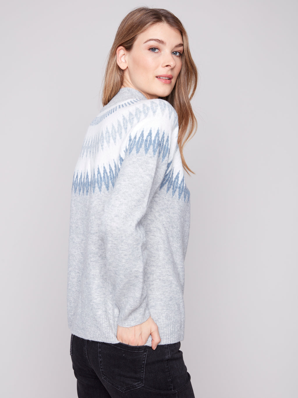 Après-Ski Jacquard Mock Neck Sweater