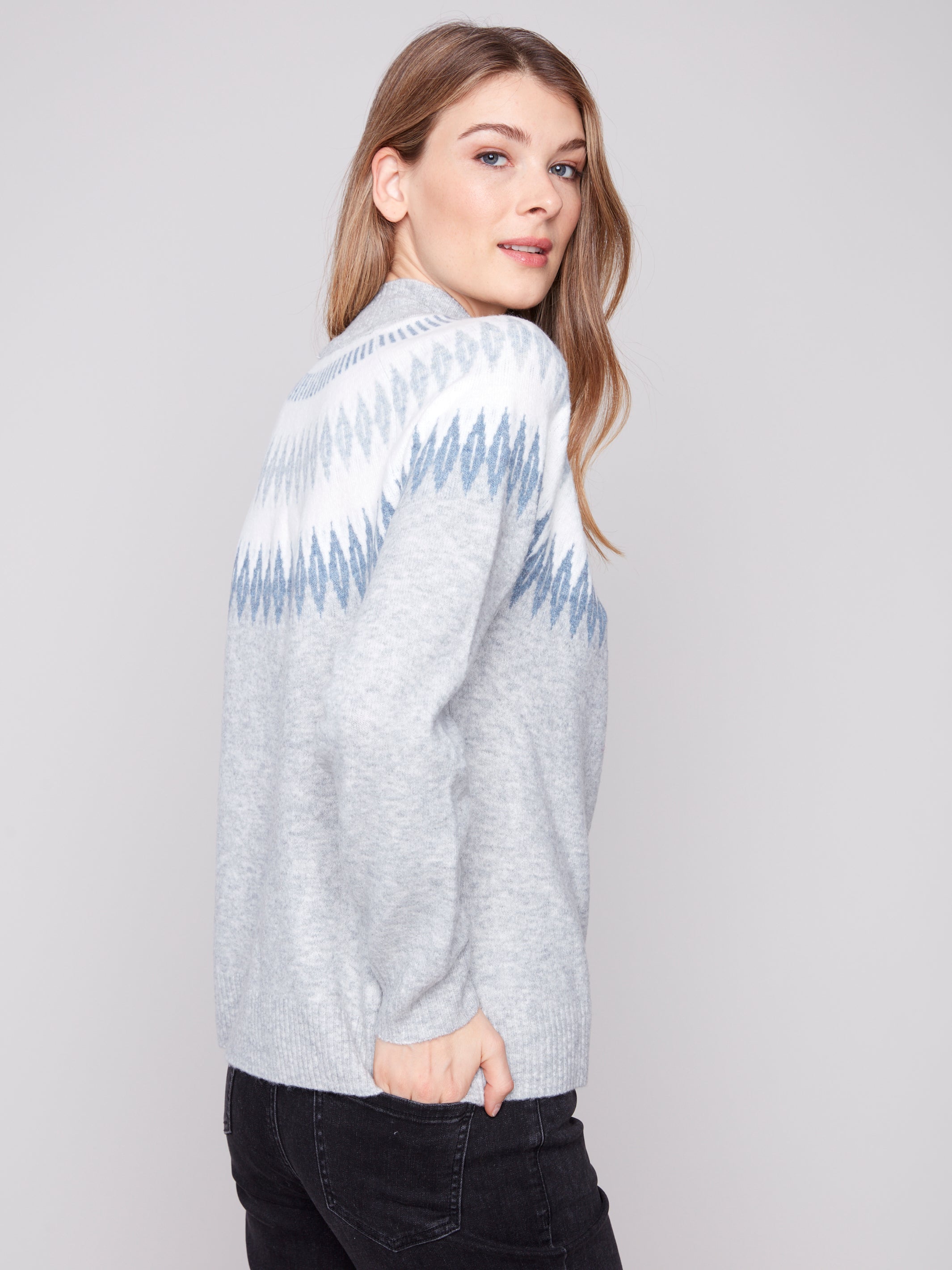 Après-Ski Jacquard Mock Neck Sweater