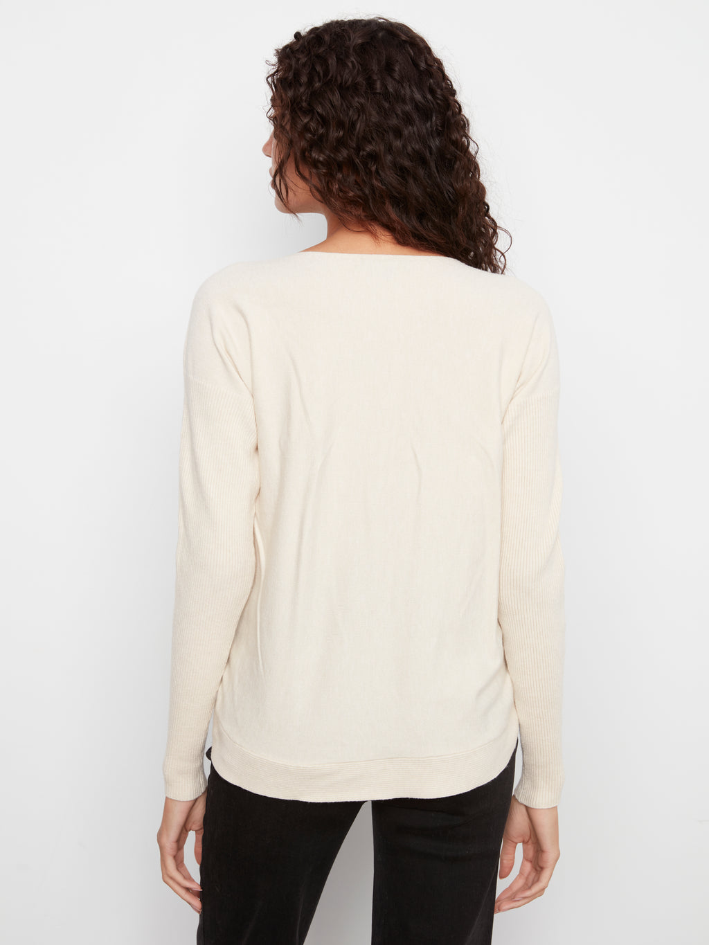Boat Neck Sweater with Side Buttons