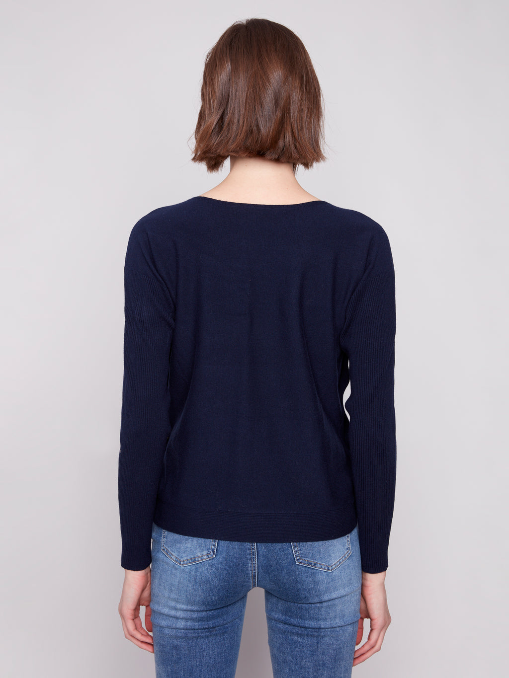 Boat Neck Sweater With Side Buttons