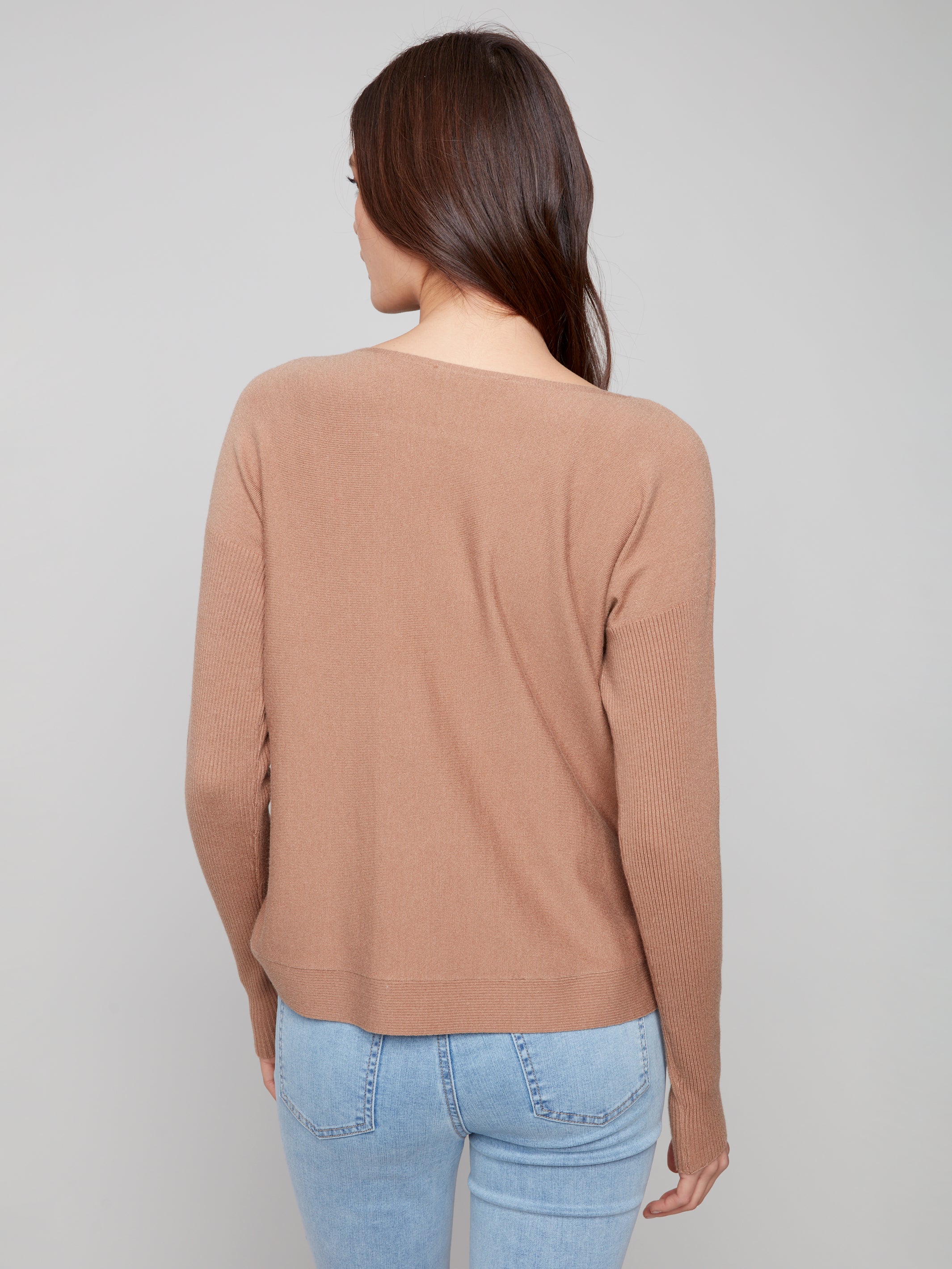 Boat Neck Sweater With Side Buttons