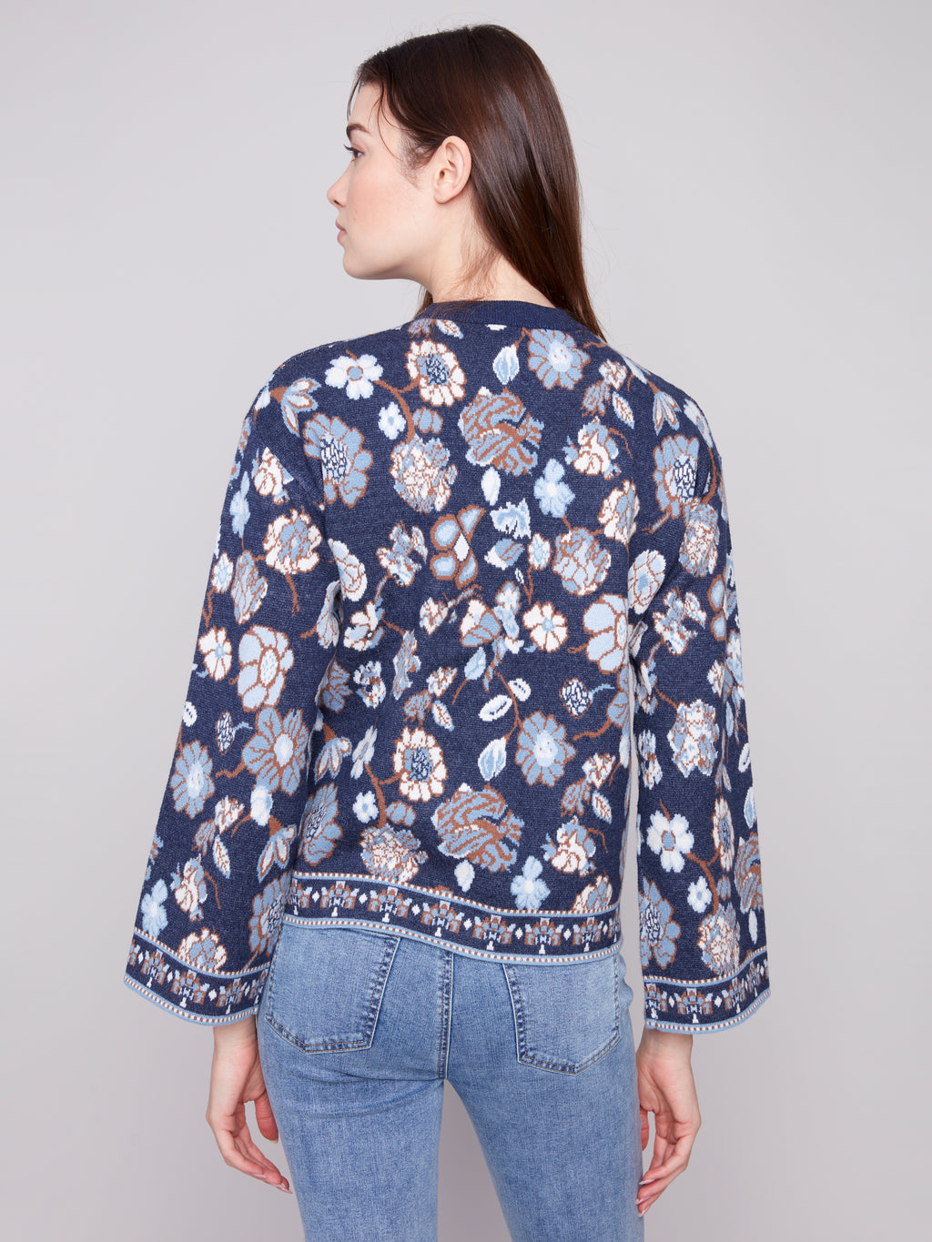 Crew Neck Jacquard Sweater