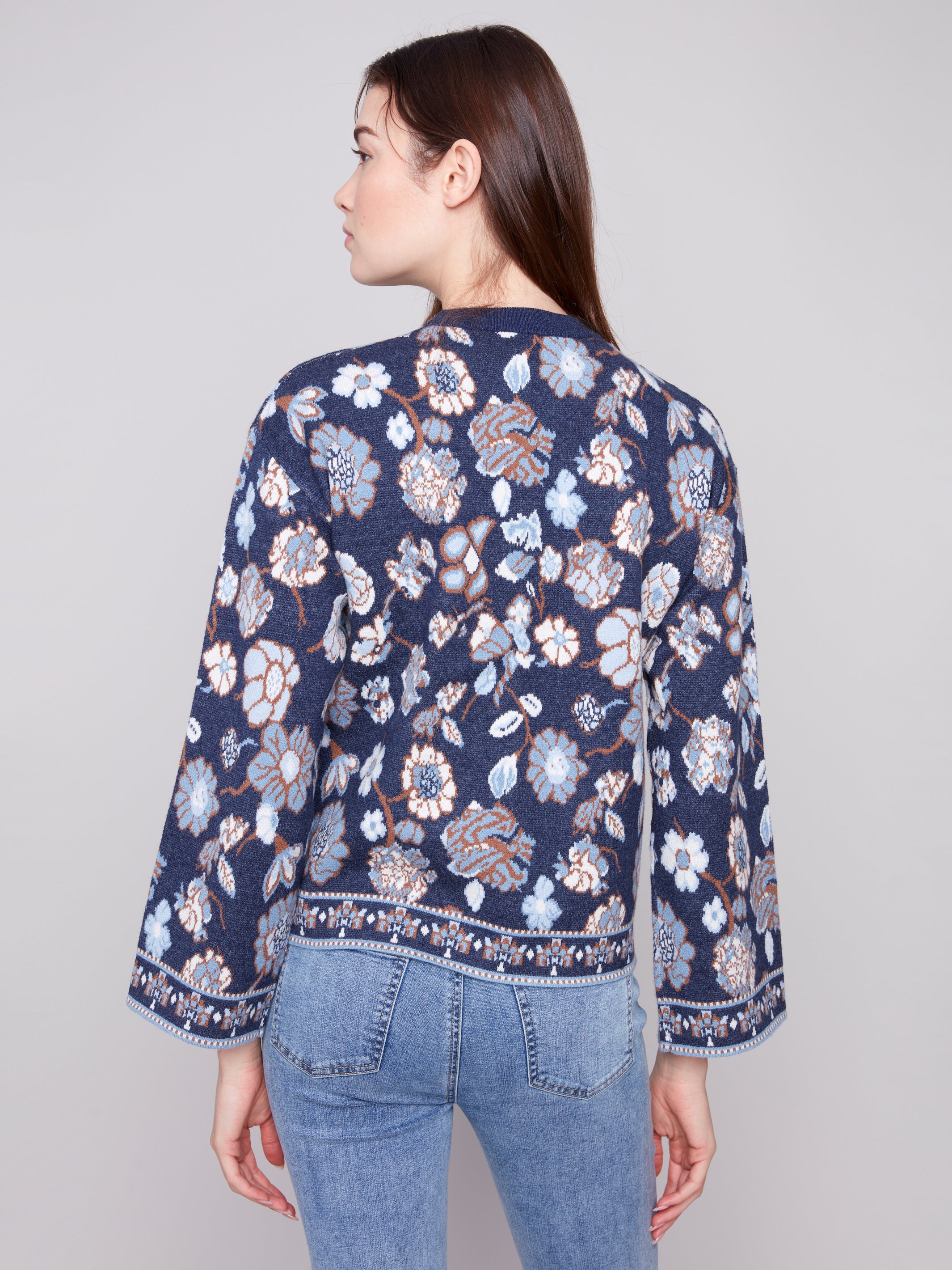 Crew Neck Jacquard Sweater