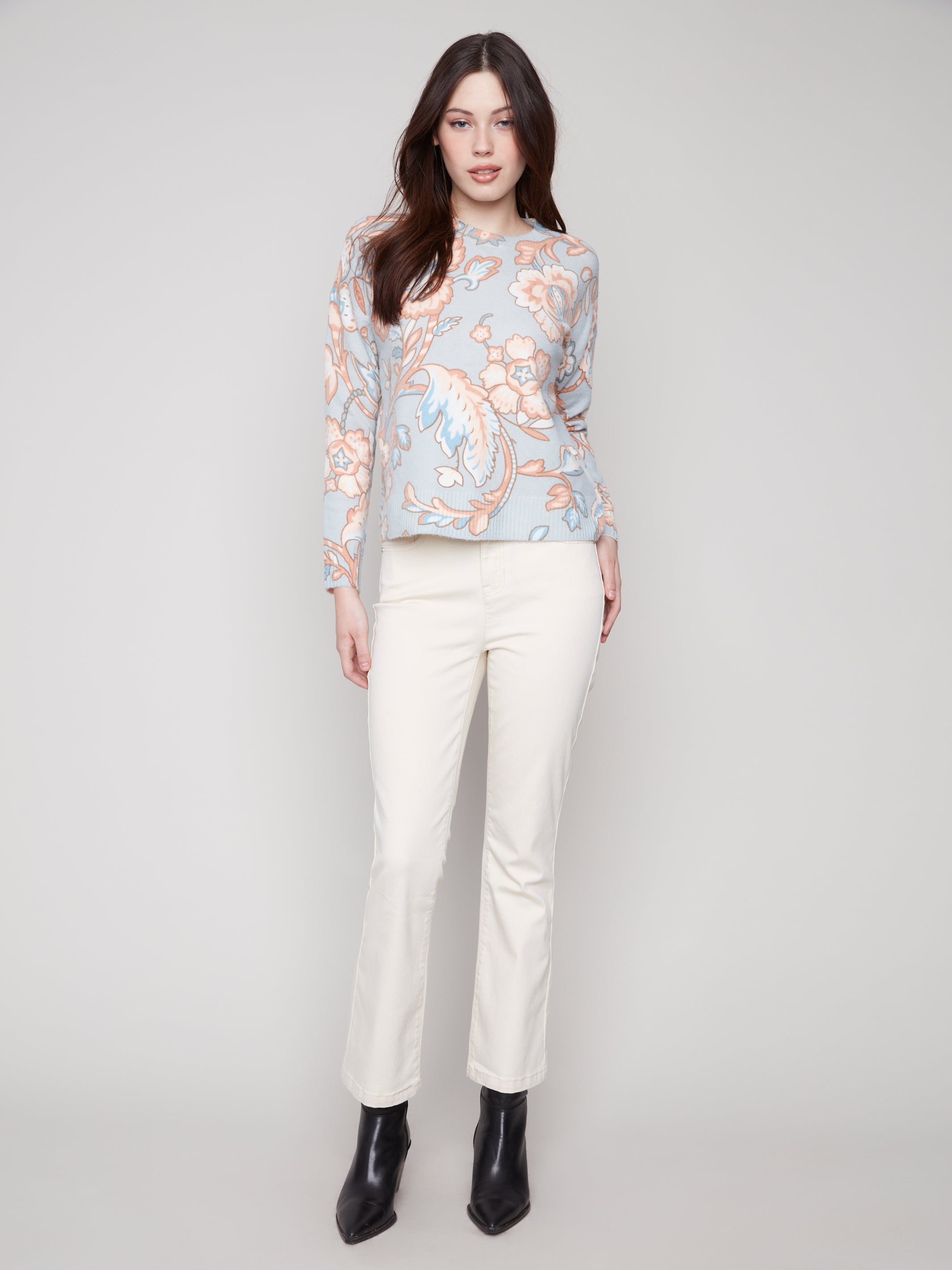 Printed Crew Neck Sweater