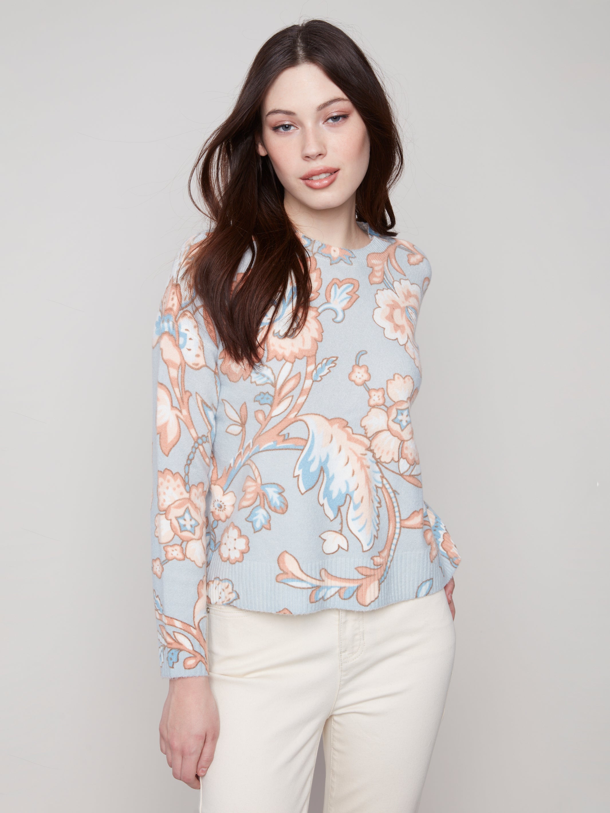 Printed Crew Neck Sweater