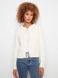 Bow Tie Front Jacquard Cardigan