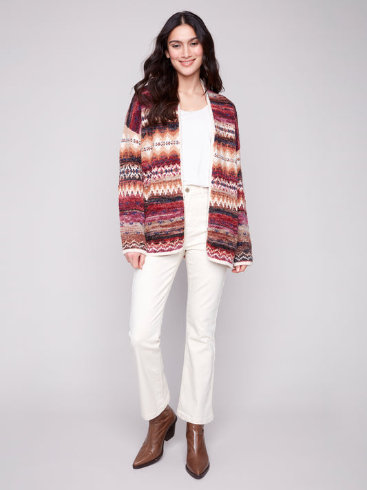 Space Dye Jacquard Cardigan