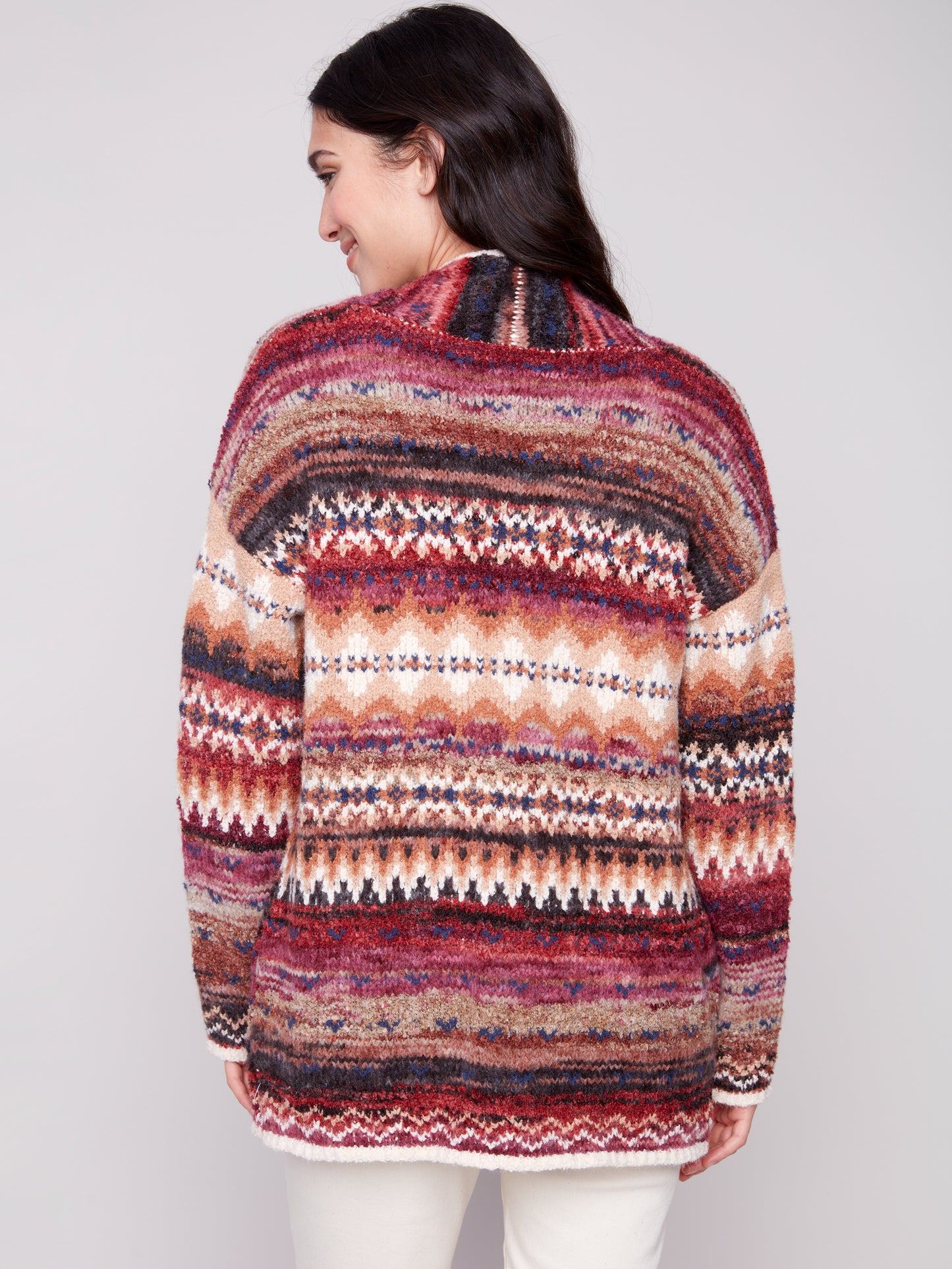 Space Dye Jacquard Cardigan