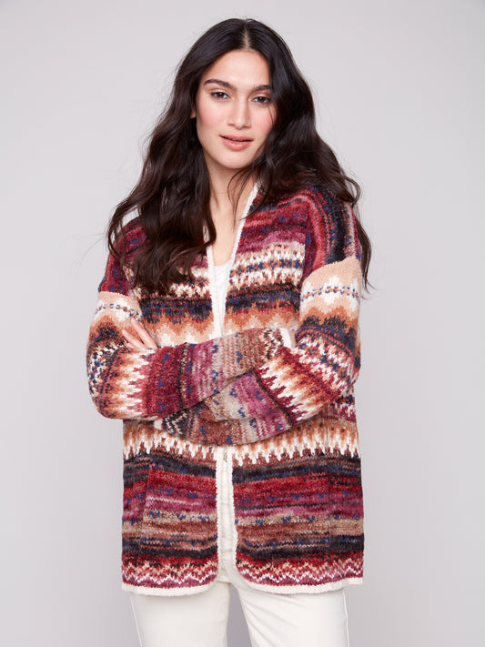Space Dye Jacquard Cardigan