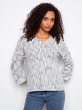 3/4 Sleeve V-Neck Crochet Sweater