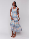 Printed Rayon Tiered Maxi Dress