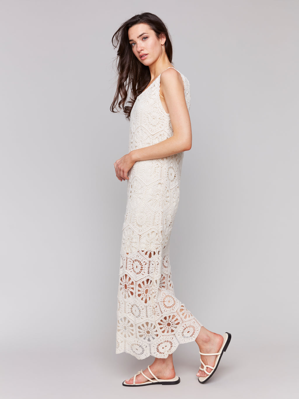 Cotton Crochet Sleeveless Maxi Dress